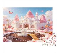 Castillo de Caramelos Fantasía Puzzle de 1000 Piezas Papel para Adultos Escenario de Cuento Set de Puzzle 1000 Piezas Relajación Decoración Hogar Regalo Familia Atención 38x26cm/1000pcs