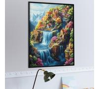 Castillo de Cascada Puzzles 1000 Piezas Obra De Arte 3D Familiar Premium Animales de paisajes Naturales Rompecabezas para Adultos Aliviar Estrés Decoración Hogar Moderno DIY 1000 PCS