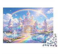 Castillo de Cuento de Hadas Puzzle de 1000 Piezas Papel para Adultos Escena Fantasía Arcoíris Juego de Puzzle 1000 Piezas Relajación Decoración Regalo 38x26cm/1000pcs