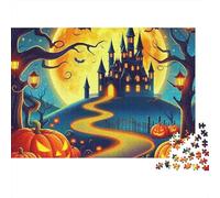 Castillo de Halloween Luna Puzzles 1000 Piezas para Adultos, Reto Familiar, Antiestrés, Fomenta Colaboración, Regalos para Adultos 300pcs (40x28cm)