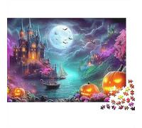 Castillo de Halloween Puzzle de 1000 Piezas Papel para Adultos Escena Nocturna Juego de Puzzle 1000 Piezas Familia Relajación 70x50cm/1000pcs