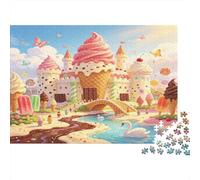 Castillo de Helado Puzzle de 1000 Piezas Papel Puzzle para Adultos Escena de Caramelos Fantasía Relajación Decoración Regalo 70x50cm/1000pcs
