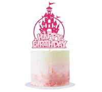 Castillo de hielo Decoración para Tartas, Decoracion Tarta Cumpleaños Princesa de hieli, Happy Birthday Topper, Decoración de Pasteles para Fiestas Cumpleaños Infantiles, Baby Shower (B)