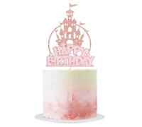 Castillo de hielo Decoración para Tartas, Decoracion Tarta Cumpleaños Princesa de hieli, Happy Birthday Topper, Decoración de Pasteles para Fiestas Cumpleaños Infantiles, Baby Shower (C)