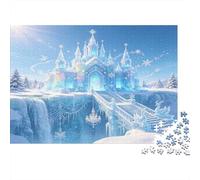 Castillo de Hielo Fantasía Puzzle de 1000 Piezas Papel para Adultos Escenario Cuento Invierno Juego de Puzzle 1000 Piezas Relajación Hogar Regalo 38x26cm/1000pcs