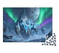 Castillo de Hielo Flotante Rompecabezas Imposible,desafío for Adults Luces del Norte 1000 Piezas Obra De Arte De Juego De para Adultos Y Niños Mayores De 12 Años 1000pcs (75x50cm)