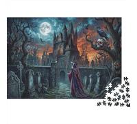 Castillo de Horror del Cementerio Puzzle 1000 Piezas Adultos Y Niños,Anti-estrés,Regalo Ideal,Deco Pared,Desafío,Premium,Cartón,14 Años+,Rompecabezas,Relax,Reto,Educativo 38x26cm