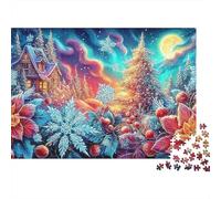 Castillo de Invierno 1000 Pieces Premium Cardstock Premium Aldea Copo de Nieve Jigsaw Puzzle Adults Educational Wall Decoration Ideal Gift for Couple Partners 70x50cm/1000pcs