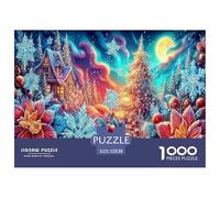 Castillo de Invierno de cartón 100% Reciclado, Templo con Escena de Flores, Rompecabezas de 1000 Piezas para Adultos y niños, desafiante y Estimulante, 52 x 38 cm (1000 Piezas)