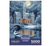 Castillo de Invierno Puzzles Imposible,desafío para Adultos Interesante Juego EduGatoivo 1000 Piezas Obra De Arte De Juego De para Adultos, Regalos A Partir De 14 Años 52x38cm/1000pcs