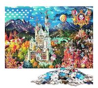 Castillo de los Cuentos de Hadas Puzzle 1000 Piezas Adultos Juego De Rompecabezas Cumpleaños Educational Game Decoración Relajación Y Sabiduría 1000pcs (75x50cm)