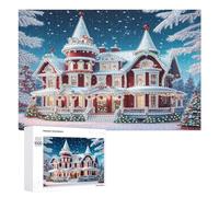 Castillo de Navidad Puzzles 1000 Piezas 3D Creativo Vacaciones de Navidad Obra De Arte Rompecabezas Familiar para Niños Y Adultos A 12 Años Desafío Intelectual Decoración Hogar 1000 PCS