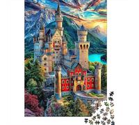Castillo de Neuschwanstein Rompecabezas 1000 Pieza, Puzzle Difícilpara Adultos Jigsaw Puzzle DIY para Juegos Familiares Rompecabezas 38x26cm/1000pcs