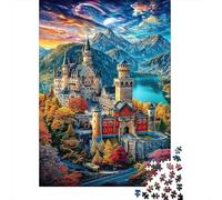 Castillo de Neuschwanstein Rompecabezas 1000 Piezas,Puzzle Difícil para La Familia - Tiempo De Calidad Y Diversión 52x38cm/1000pcs