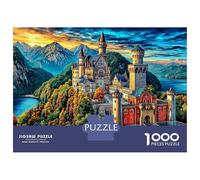 Castillo de Neuschwanstein Rompecabezas 1000 Piezas, Puzzles Imposible, De Juego De para Adultos Y Niños A Partir De 14 Años 70x50cm/1000pcs