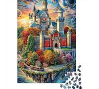 Castillo de Neuschwanstein Rompecabezas 1000 Piezas, Puzzles Imposible, De Juego De para Adultos Y Niños A Partir De 12 Años 52x38cm/1000pcs