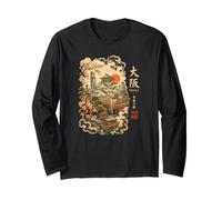 Castillo de Osaka Cherry Blosom Japón Ukiyo-e Kanji japonés Manga Larga