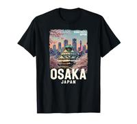 Castillo de Osaka Japón Paisaje Urbano Flores de Cerezo Camiseta