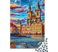 Castillo de Praga Rompecabezas 1000 Piezas,Puzzle Difícil para La Familia - Tiempo De Calidad Y Diversión 38x26cm/1000pcs