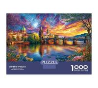 Castillo de Praga Rompecabezas 1000 Piezas,Puzzle Difícil para La Familia - Tiempo De Calidad Y Diversión 52x38cm/1000pcs
