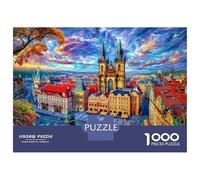 Castillo de Praga Rompecabezas 1000 Piezas, Puzzles Imposible, De Juego De para Adultos Y Niños A Partir De 14 Años 52x38cm/1000pcs
