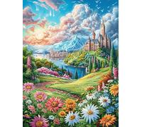 Castillo de Primavera Puzzle 300 Piezas Cartón Resistente para Parejas Cuentos de Hadas de Animales y Plantas Entretenimiento En Casa Relajación Mental Regalo Aniversario 300 PCS