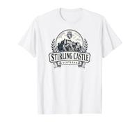 Castillo de Stirling, Escocia, Thistles Camiseta gráfica económica, Hombre, Blanco, L
