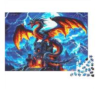Castillo del Dragón Fantasía Puzzles Imposible,desafío for Adults Interesante Juego Educativo 1000 Piezas Obra De Arte De Juego De para Adultos Y Niños 38x26cm/1000pcs
