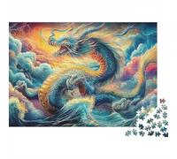 Castillo del Dragón Sturdy Cardboard Dragón Fantasía Jigsaw Puzzle Adults Kids Fun Educational Game Great Gift for Birthday Christmas Puzzle Lovers 70x50cm/1000pcs
