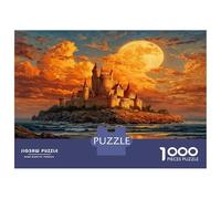 Castillo del mar del Atardecer 1000 Piezas Puzzle 3D - Papel Reciclado & Puzzle Reto Mental Aguas Vibrantes Lunares - Regalo Personalizado 70x50cm/1000pcs para Adultos A Partir De 14 Años