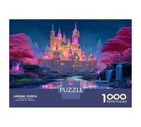 Castillo del Valle del Neon 1000 Piezas Puzzle De Cartón - Cartón Resistente & Puzzle Colección Luminosas Aguas Vibrantes - Regalo De San Valentín 52x38cm/1000pcs para Familia Y Amigos