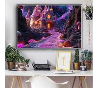 Castillo Diamond Painting Adultos Cuento de hadas Diamond Painting Kit Completo, DIY 5D Manualidades Niños kit Punto de Cruz Cristal Pintura De Diamante Pintar por Numeros , Home Decor 70x90cm 0M-1361