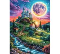Castillo en el bosque mágico Rompecabezas 500 Piezas Cartón Grueso Para Parejas Cuento de hadas tierno de acompañamiento Desarrollo Habilidades Pieza Decorativa Casa Pack Completo Regalo Cumpleaños 50