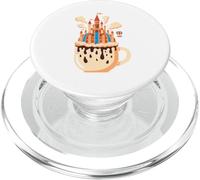 Castillo en Taza de Café con Cascadas y Globo Aerostático PopSockets PopGrip para MagSafe