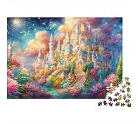 Castillo Encantado con Flores Coloridas Puzzle De 1000 Piezas Ciudad soñadora Ideal para Hombres, Mujeres, Ancianos Y Mayores 70x50cm/1000pcs