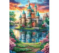 Castillo Encantado en el Lago Puzzle 300 Piezas Educativo Familiar Mitos fantásticoss Rompecabezas 3D para Toda La Familia Aliviar Estrés Decoración Hogar Portátil 300 PCS