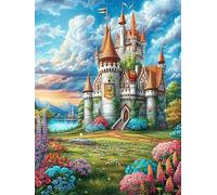 Castillo Encantado en la Pradera Florida Rompecabezas 300 Piezas Cartón para Toda La Familia Entretenimiento Casero Calmar La Mente Calidad Profesional Detalle De Regalo 300 PCS
