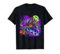 Castillo Encantado Halloween Espeluznante Escena De Fantasía Camiseta gráfica económica