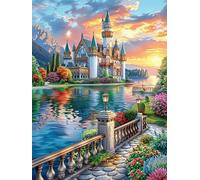Castillo Encantado Junto a un Lago Puzzle 300 Piezas Cartón con Papel Toda La Familia Animales y Plantas Tiempo Libre En Casa Más Vendido Regalo Original 300 PCS