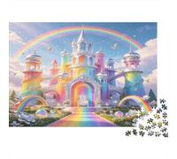 Castillo Fantasía Arcoíris Puzzle de 1000 Piezas Papel para Adultos Estilo Cuento de Hadas Juego de Puzzle 1000 Piezas Relajación Decoración Hogar Regalo 52x38cm/1000pcs