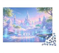 Castillo Fantasía Plaza Puzzle de 1000 Piezas Papel para Adultos Estilo de Cuento de Hadas Mágico Relajación Enfoque Familiar Decoración 38x26cm/1000pcs