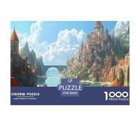 Castillo Fantasía Puente Ciudad Puzzle de 1000 Piezas para Adultos Juego de Puzzle 1000 Piezas Relax Hogar Regalo 38x26cm/1000pcs