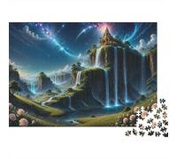 Castillo Flotante Puzzles Imposible,desafío para Adultos Waterfall Entretenimiento Creativo 1000 Piezas Obra De Arte De Juego De para Adultos Y Niños 1000pcs (75x50cm)