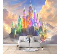Castillo Fotomurales Salón Dormitorio Castillo Colorido De Fantasía Papel pintado 250 x 175 cm Papel pintado tejido no tejido coración Pared corativos Murales moderna Fotográfico