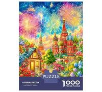Castillo Fuegos Artificiales Flor 1000 Piezas Set De Hada Tale Kingdom Vibe Puzzle Premium, Cartón Resistente - DIY Super Divertido para La Familia, Decoración, Regalo De Cumple Ideal 38x26cm/1000p