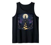 Castillo Gótico Camino Iluminado por la Luna Fantasías Camiseta sin Mangas