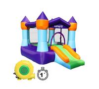 Castillo Hinchable Infantil Windsor diseño Medieval con tobogán Red de Seguridad Bomba 350W Accesorios incluidos para niños Desde 3 años 260x190x170 cm ATAA