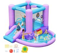 castillo hinchable para niños castillo hinchable acuatico de agua con Ventilador tobogán seco y de Agua, Adecuado para niños, Castillo Children's Bouncy para Uso Interior o Exterior 285 x 254 x 166 cm