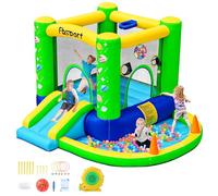 castillo hinchable para niños castillo hinchable acuatico de agua con Ventilador tobogán seco y de Agua, Adecuado para niños, Castillo Children's Bouncy para Uso Interior o Exterior 285 x 254 x 165 cm