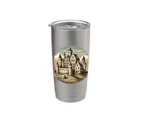Castillo histórico con torres - medieval Vaso térmico de acero inoxidable de doble pared